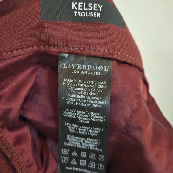 Liverpool Kelsey Trouser Super Stretch Trouser Pants Bourdeaux Burgandy sz 24 - Picture 10 of 14
